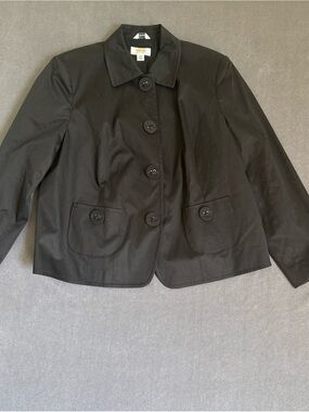 VTG 80’s/90’s Talbot’s Women's Button-Front Blazer Size 16W Black